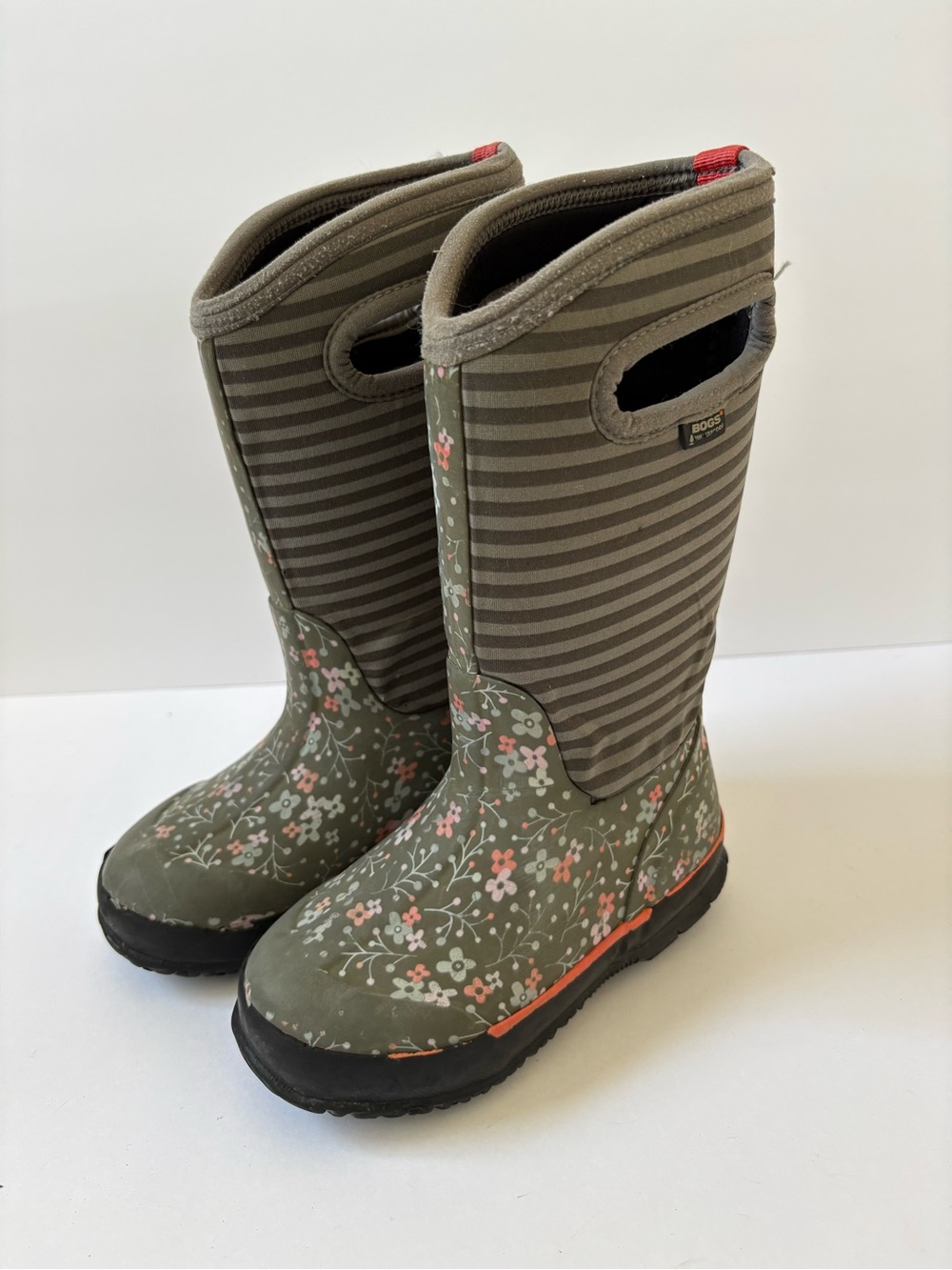 Bogs Kids Child Floral Rain boots Winter -30F Waterproof 11 Warm Handles NeoTech